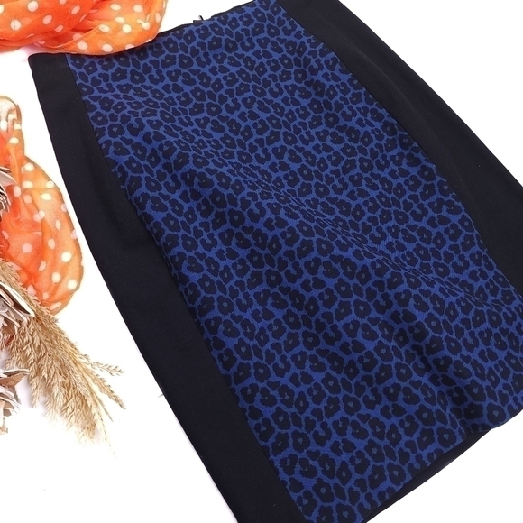 New Roland Mouret Blue Leopard Black Color Block Size 10 - Picture 8 of 8